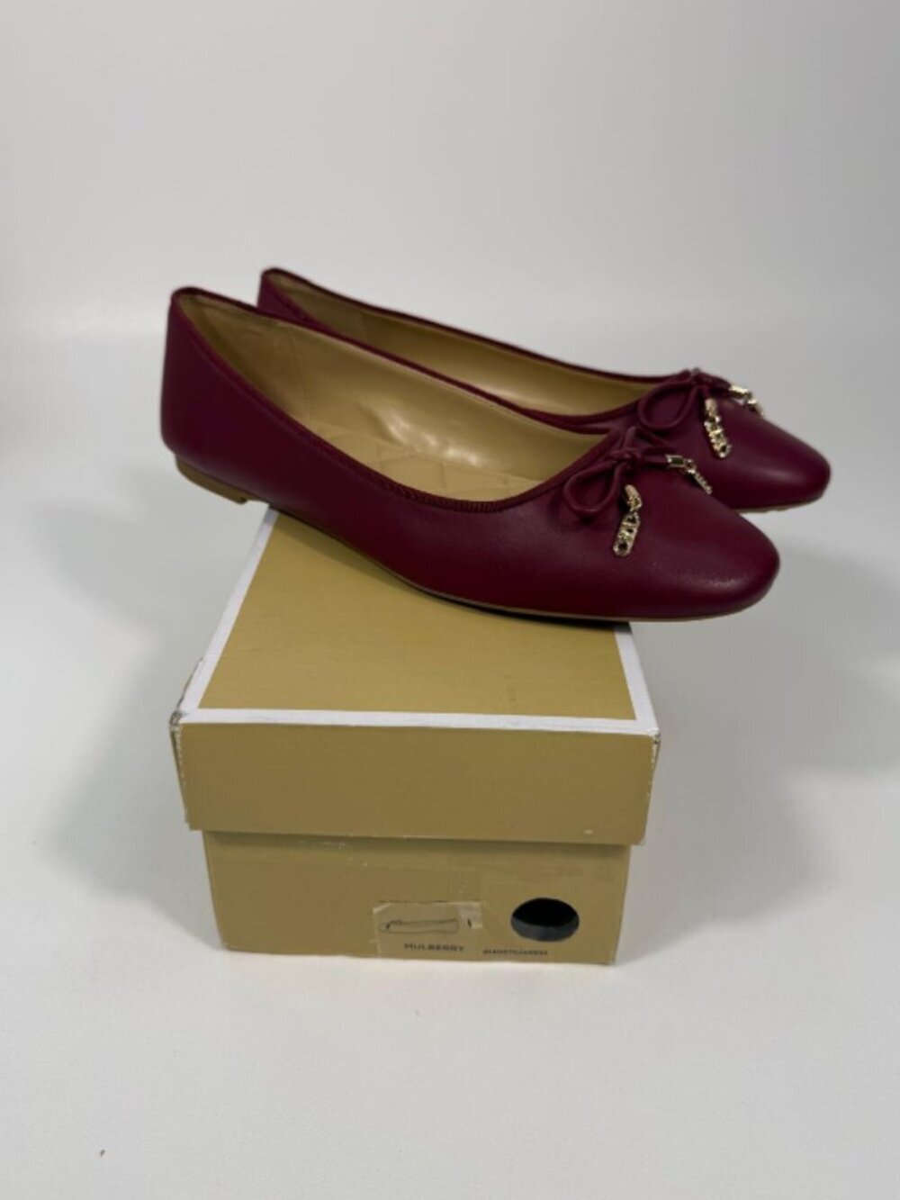 Michael Kors Womens Nori Leather Red Slip On Ballet FlatsSize 9